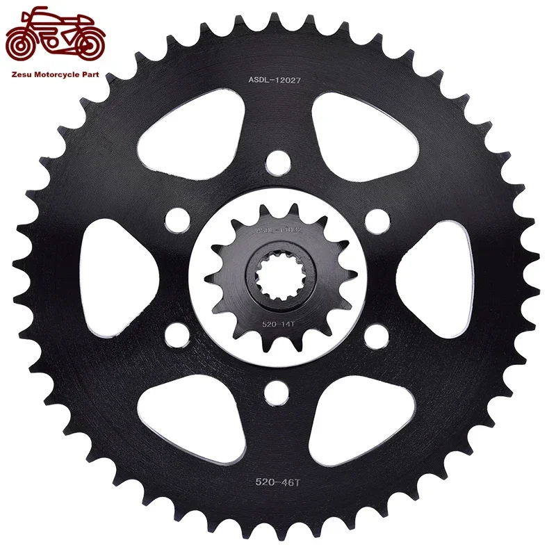 Motorcycle Front Rear Sprocket For Kawasaki KLE300 BHF BJF BKF KLE 300 Ver/sys-X USA 2020 KLE300 Ver/sys-X(ABS) 520 46/14 46T14T