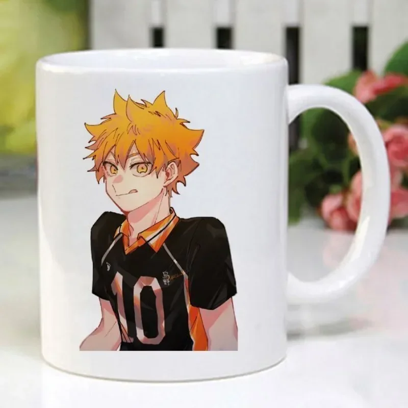 Haikyuu Hinata Shoyo anime peripheral cartoon printed ceramic mug office coffee cup birthday gift for boys and girls wholesale