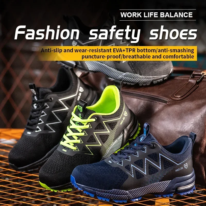 Size 36-46 Safety Shoes Boots for Men Women, Lightweight Men Steel Toe Sneakers, Smash-proof Puncture-proof Men Work Shoes