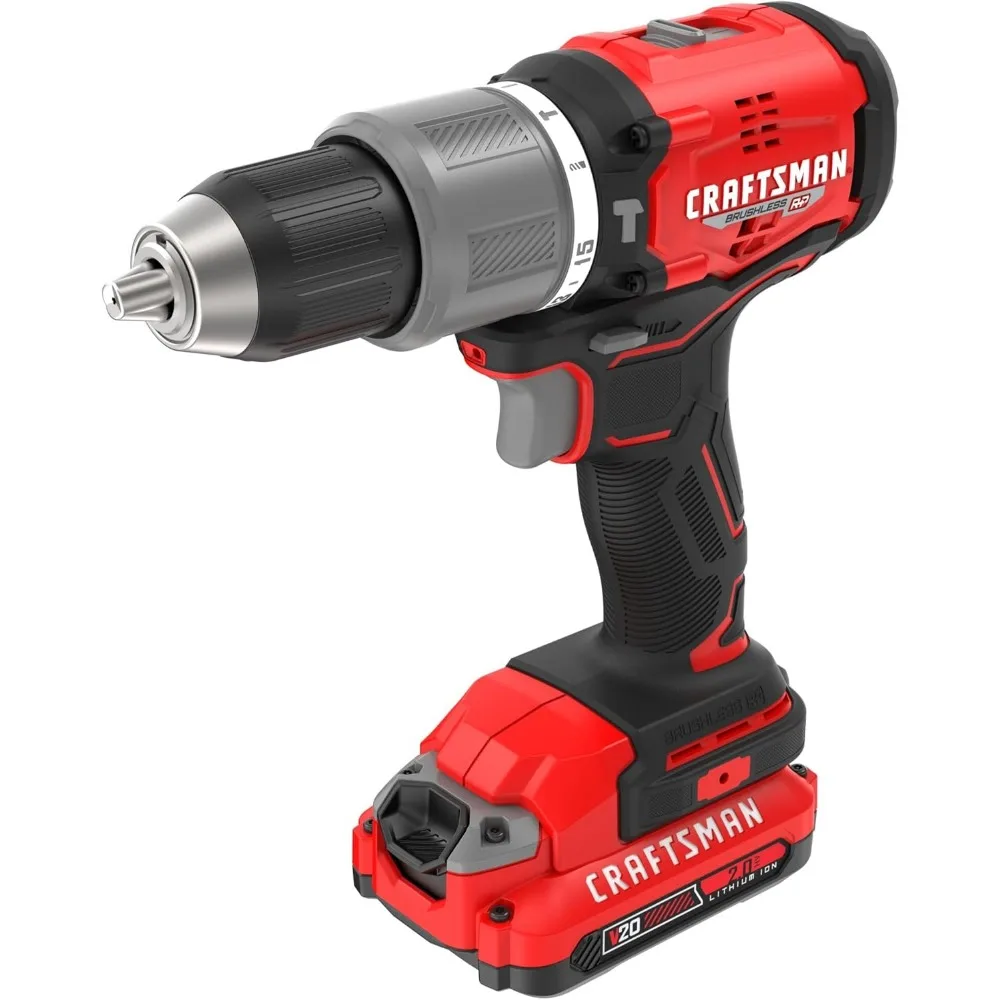 20V Cordless Hammer Drill Kit, 1/2 Inch, Dual Battery and Charger Included
