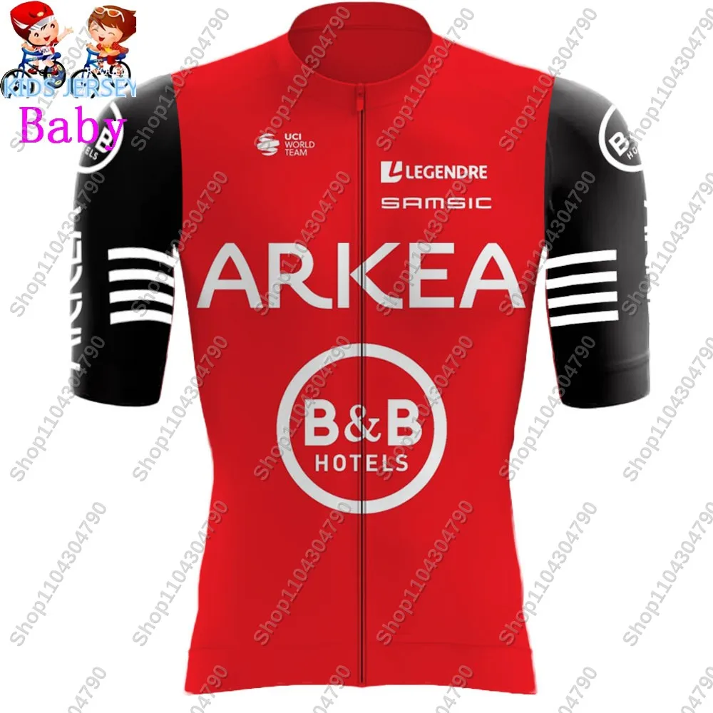 2025 France ARKEA B&B HOTELS Team Cycling Jersey Set Boys Girls Cycling Clothing Road Bike Shirts Suit Bicycle Pants MTB Maillot