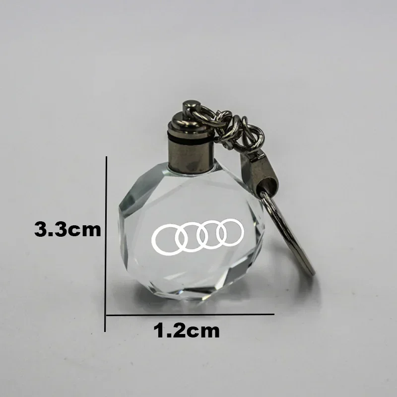 Car LED Keyring Crystal Pendant Key Chain Decoration Accessories For Audi A4 B8 A3 A5 A6 S3 S4 S5 S6 RS3 RS5 RS6 Q3 Q5 Keychain
