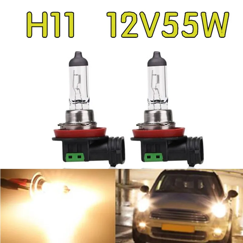 

2PCS H11 55W 12V High Power Auto Halogen Bulbs Clear Quartz Fog Lights Car Headlights Lamp for Parking