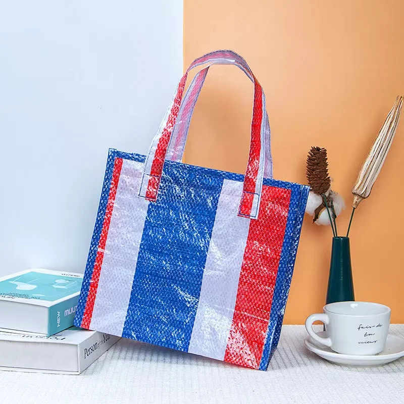 Large-capacity Waterproof Supermarket Shopping Bag Portable PP Woven Shopping Bag For Retail Stores Boutique And Supermarkets
