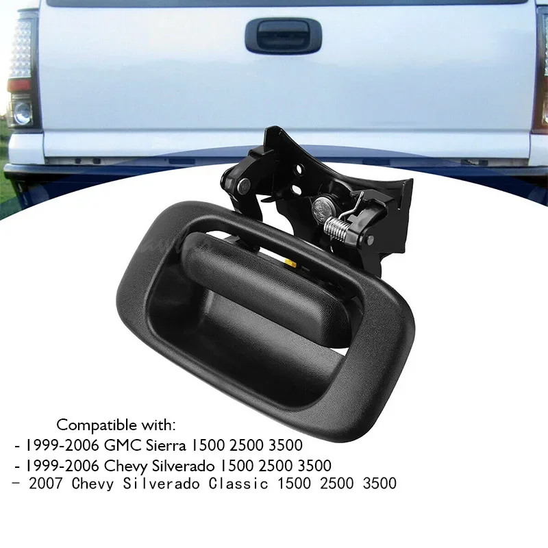 

Tailgate handle latch and bezel decoration with rod clip | For 1999-2007 Chevrolet Silverado GMC Sierra 1500 2500 3500