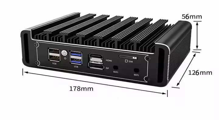 جهاز توجيه ناعم لسطح المكتب DDR4 صندوق الكمبيوتر على متن J6413 4 * LAN عرض كمبيوتر صغير #4