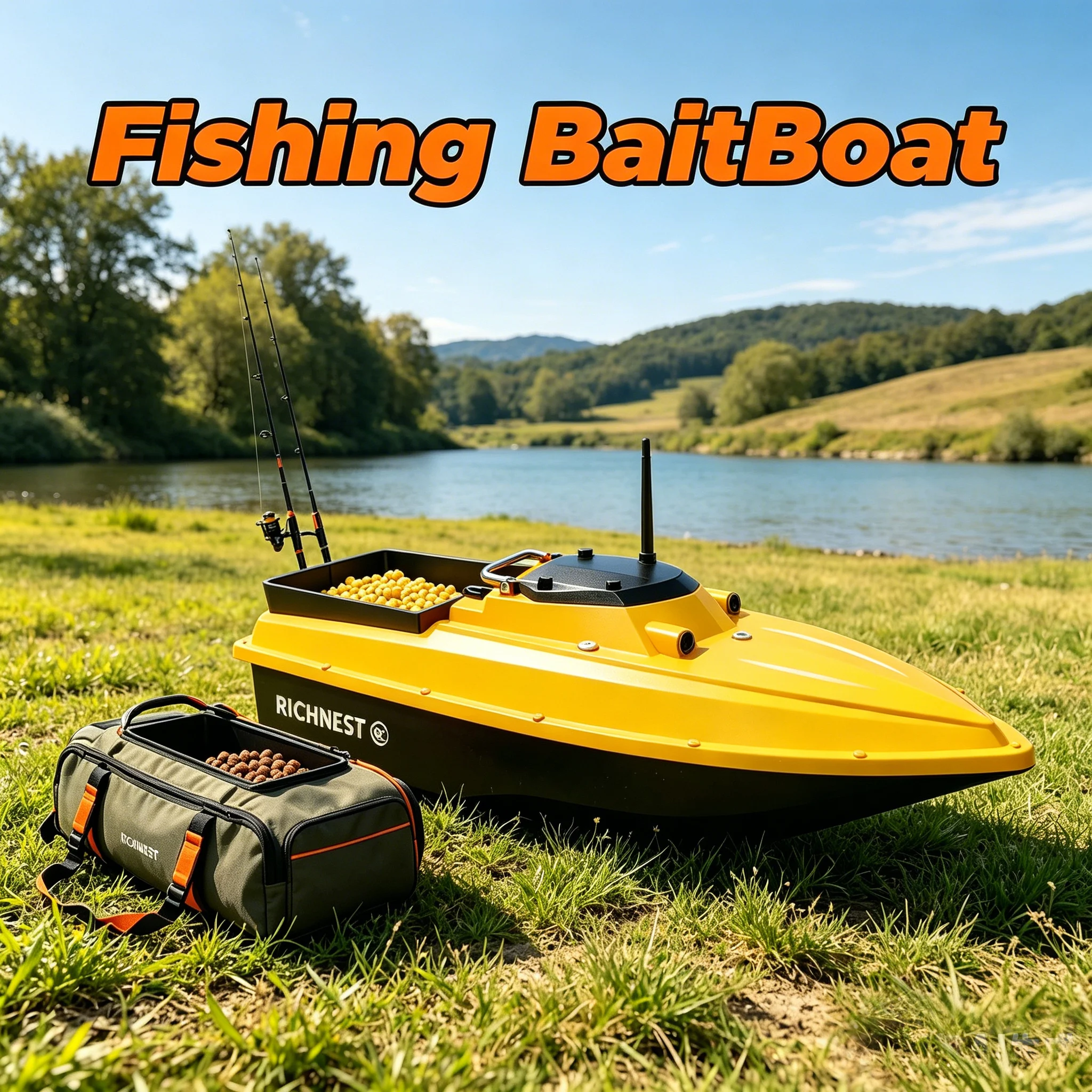 GPS Positioning RC Fishing Bait Boat 500M Remote 3KG Load Automatic Cruise Anti-Wave Grade 6-7  20000mAh Battery