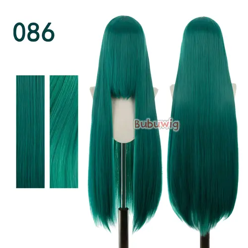 Bubuwig Synthetic Hair 100cm Long Straight Pure Color Cosplay Wigs Over 100 Colors Black White Red Blue Brown Wig Heat Resistant - Image 67