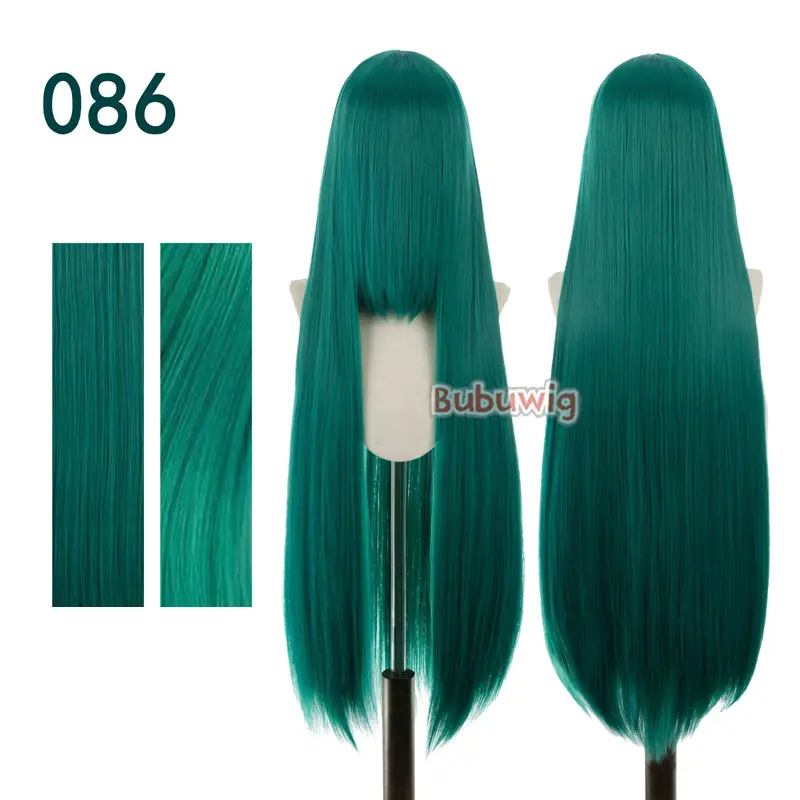 Bubuwig Synthetic Hair 100cm Long Straight Pure Color Cosplay Wigs Over 100 Colors Black White Red Blue Brown Wig Heat Resistant - Image 67