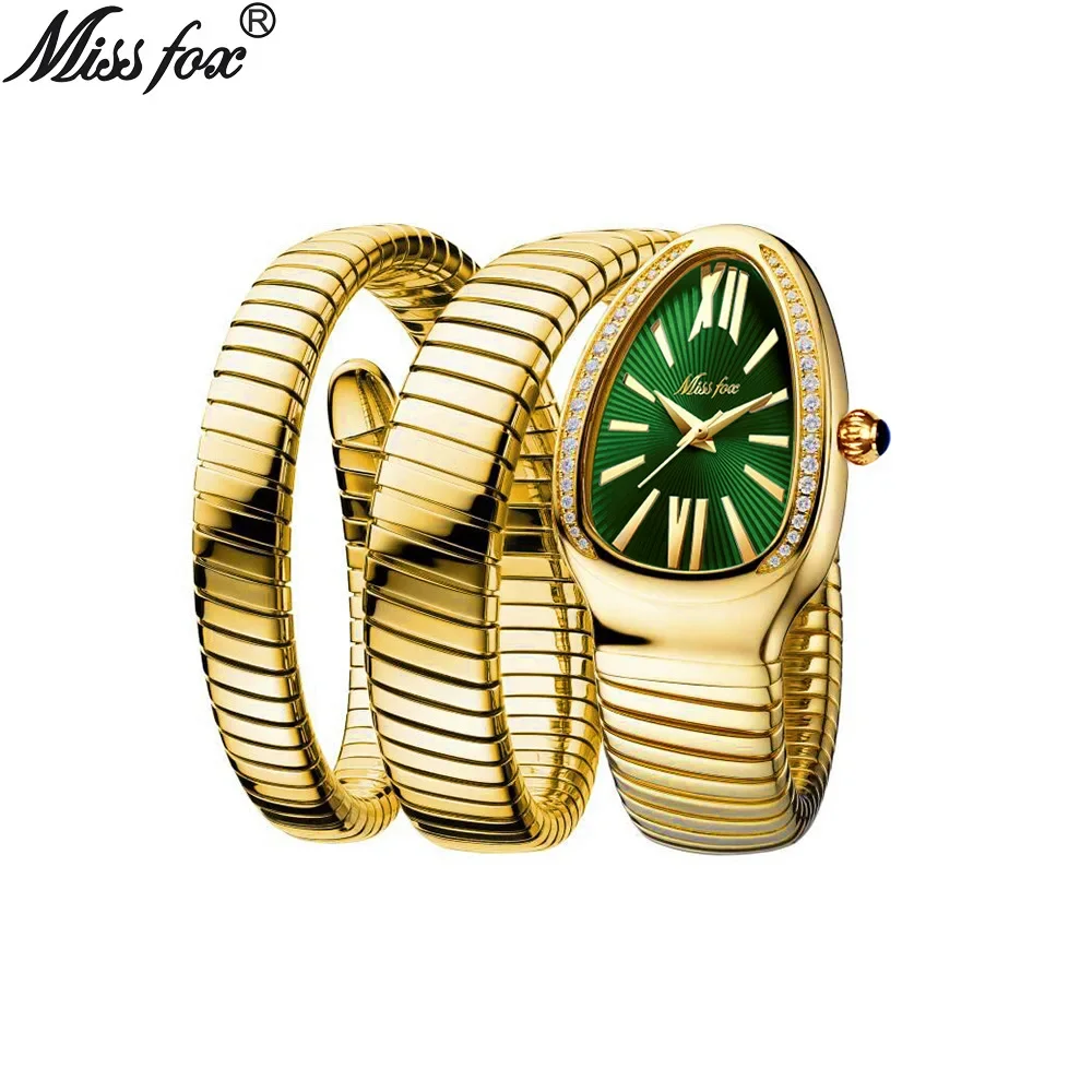 Unique Color Difference Beauty Wrist Watches Snake Shaped Design Bracelet Watch Waterproof Exquisite Quartz Watch for Ladies