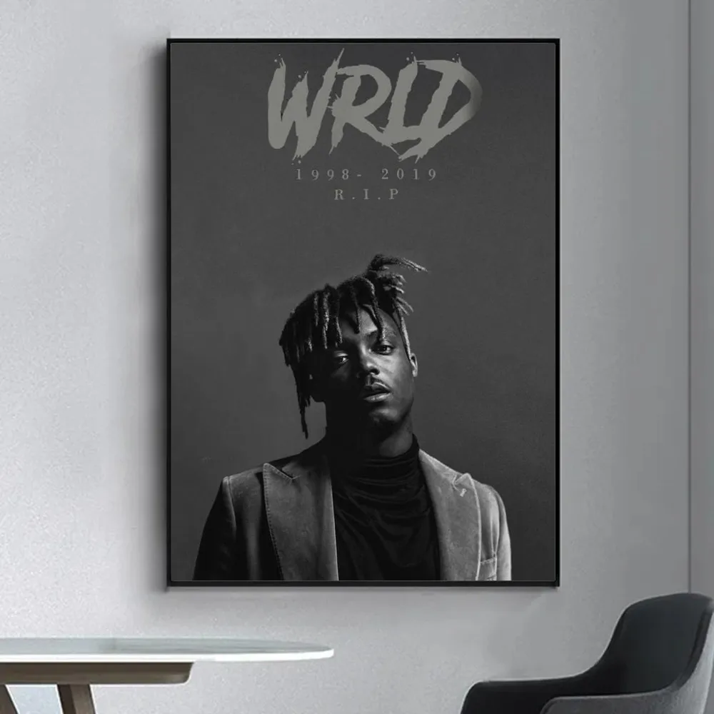 hip-hop Juice WRLD Poster Fancy Poster Wall Sticker for Living Room Bar Vintage Decorative Painting Middle