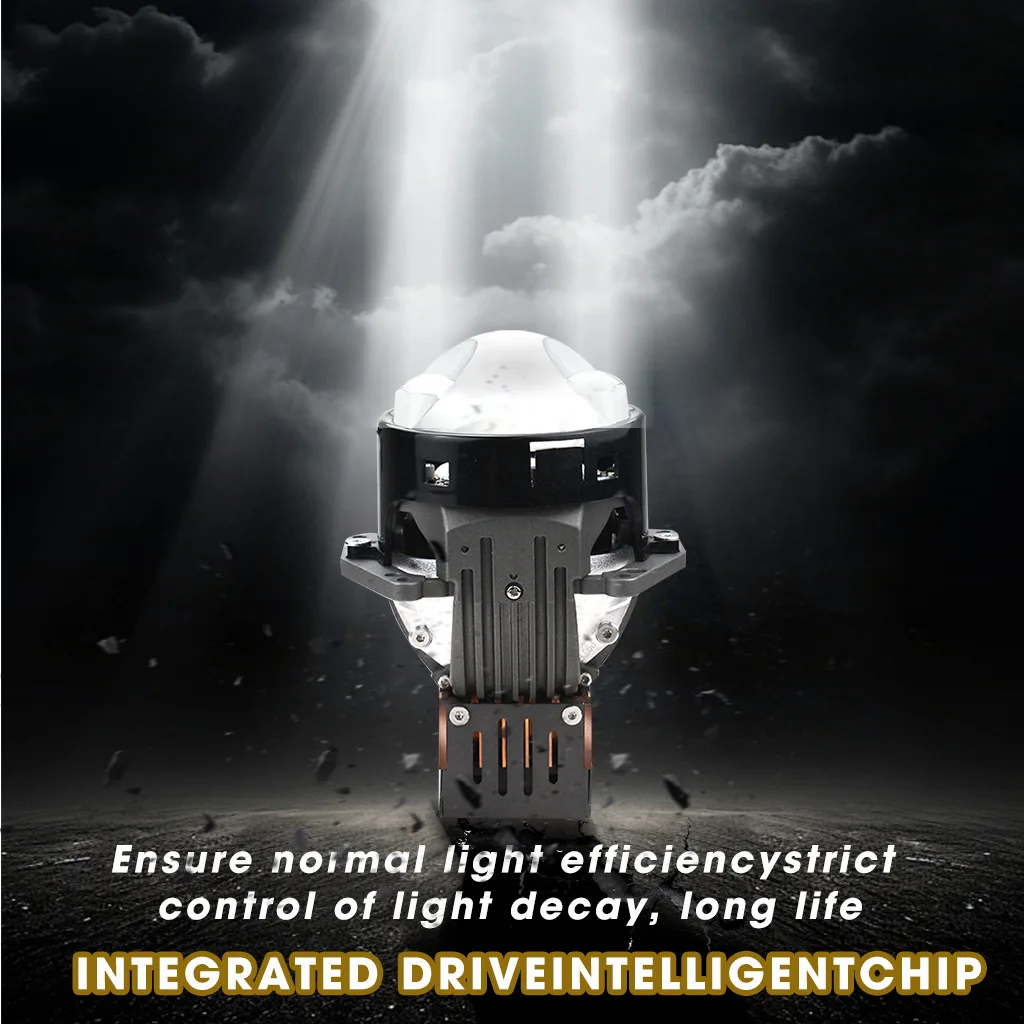 3 Inch 180W Bi-LED Triple Cup Projector Headlights H4 H7 Dual Laser High Low Beam Motorcycle Car Retrofit Super Bright Lamp Kit