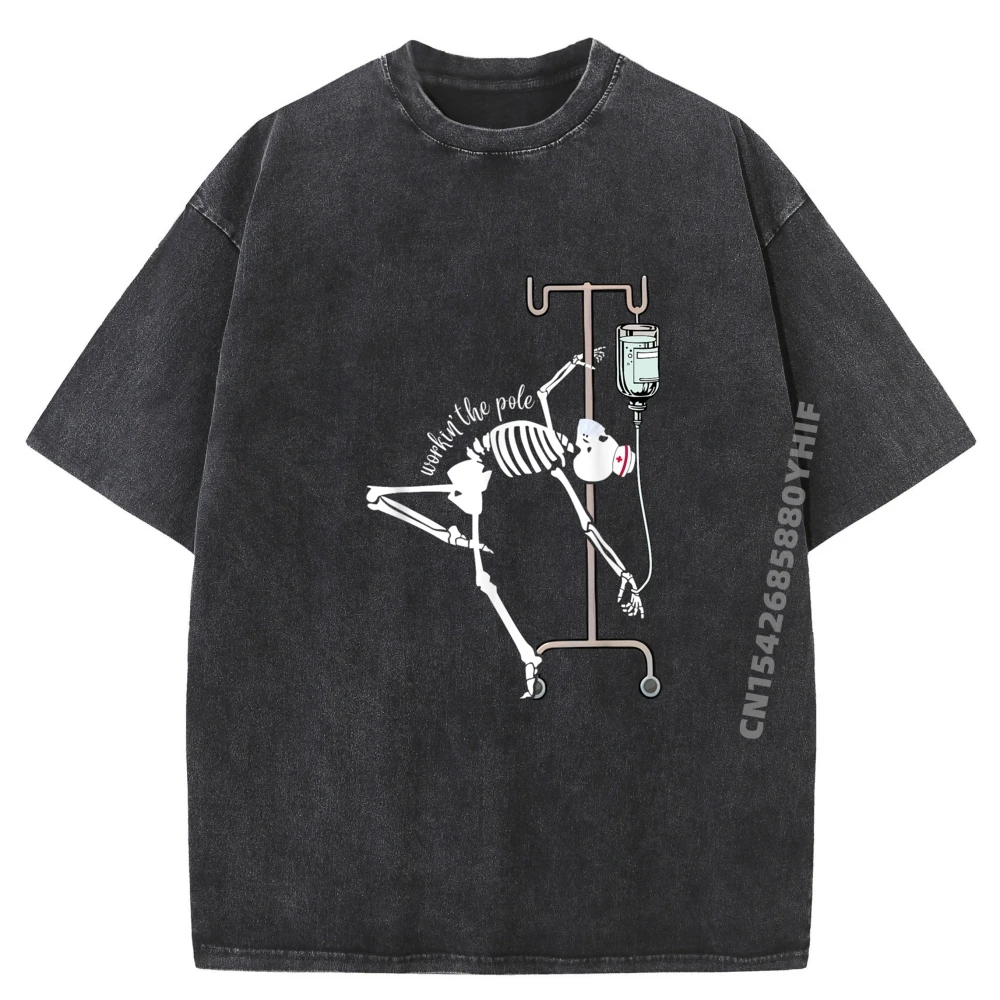 

Mens Tees Classic High Quality Man T-shirts Men Emergency Room Nurse RN Funny Design Retro Washed T-shirts Newest
