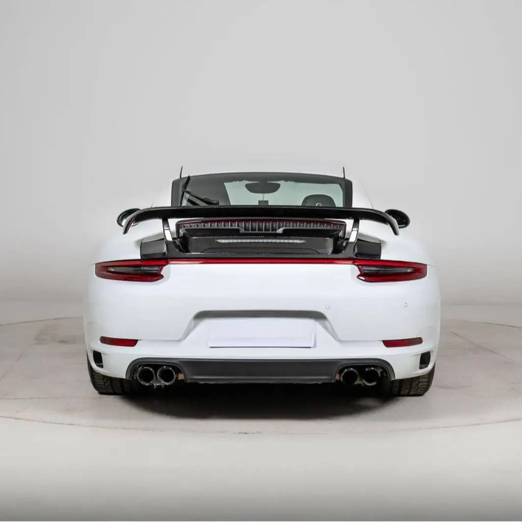 New Half Carbon Fiber Double Deck Rear Spoiler Stylish Wing Car Body Accessory for Carrera 911 (992) 2020-