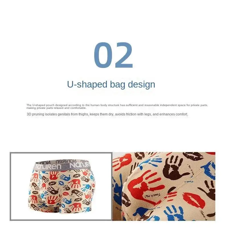 4 Stücke Boxershorts männer Unterwäsche Sexy Höschen Baumwolle Boxer Mann Unterhose Männliche Shorts Homme U Konvexen Dessous Kostenloser Versand – Detail 8