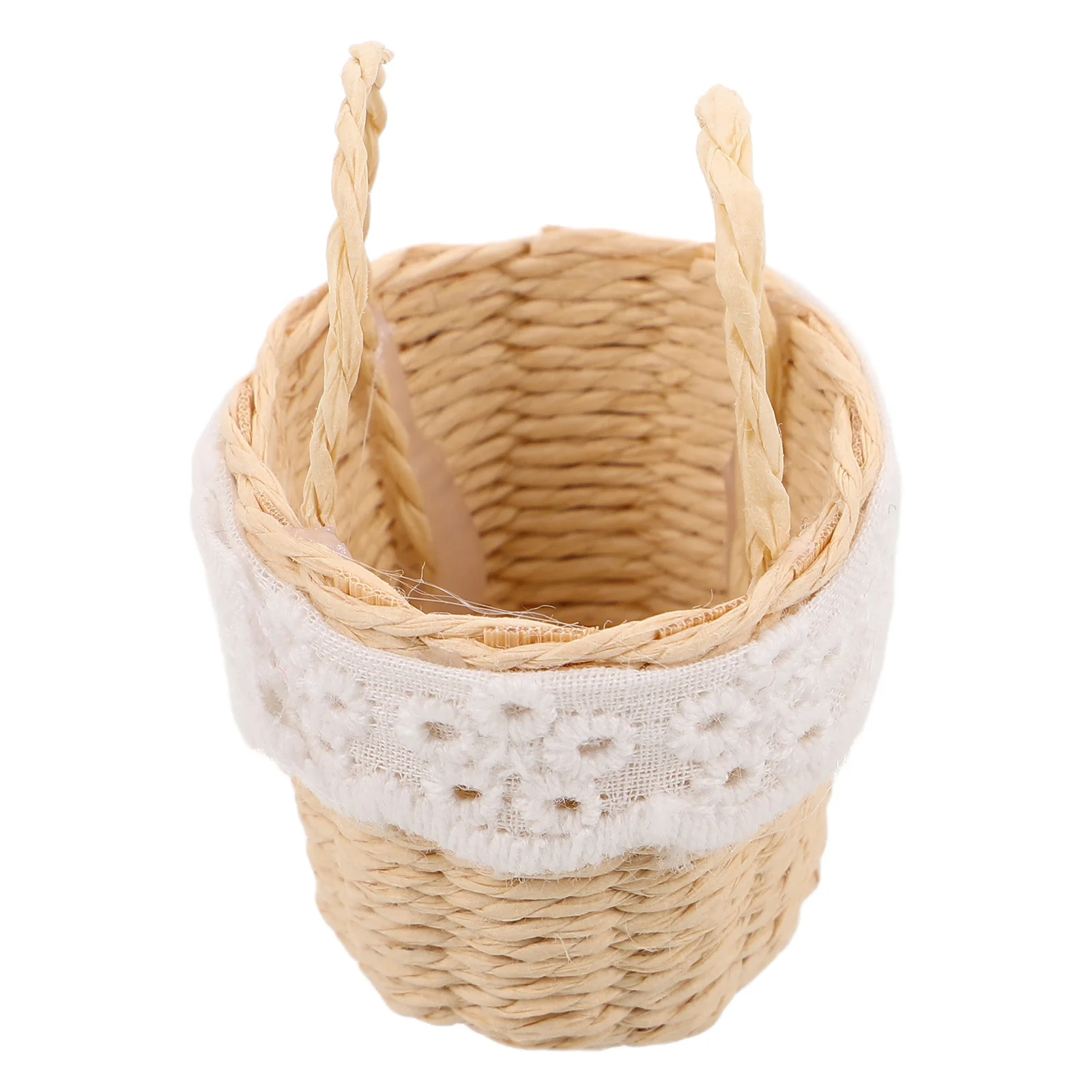 

Mini Handwoven Basket: Lightweight Portable Flower Arrangement For Dollhouse Play Scenes Landscaping Decor Micro Craft