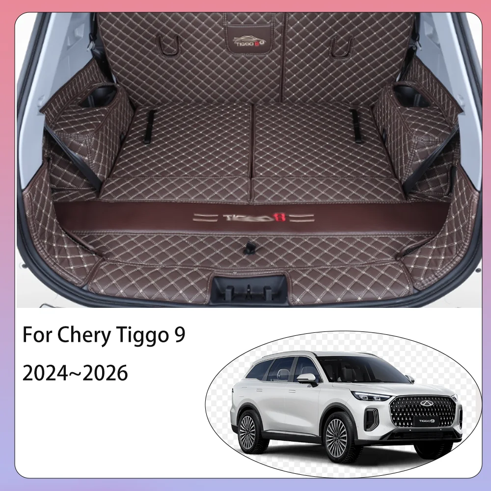 

Для Chery Tiggo 9 2024 ~ 2026 2025 семь мест автомобильные кожаные чехлы для багажников защита от царапин коврик для багажника коврик для защиты лотка аксессуары