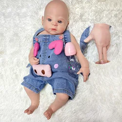 22 Inch Full Silicone Bebe Reborn Doll 3D Painted Handmade Lifelike Bebe Newborn Doll By Artists