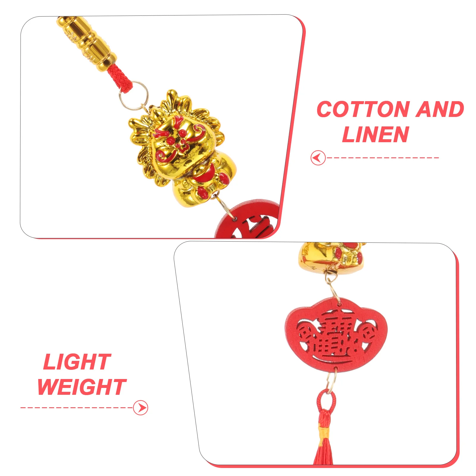 

5Pcs Chinese Knot Year of Dragon Bonsai Hanging Ornaments New Year Prosperity Decoration Lucky Pendant Home Car Wall Festival