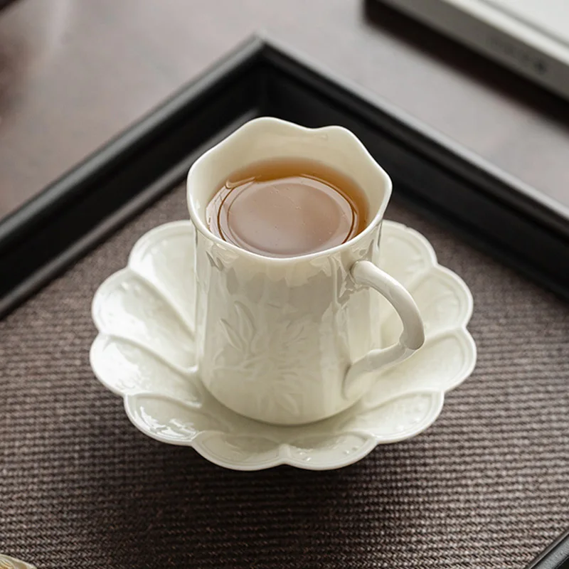 

Grass and Wood Gray Coffee Set Suit High-End Exquisite Household Ceramics