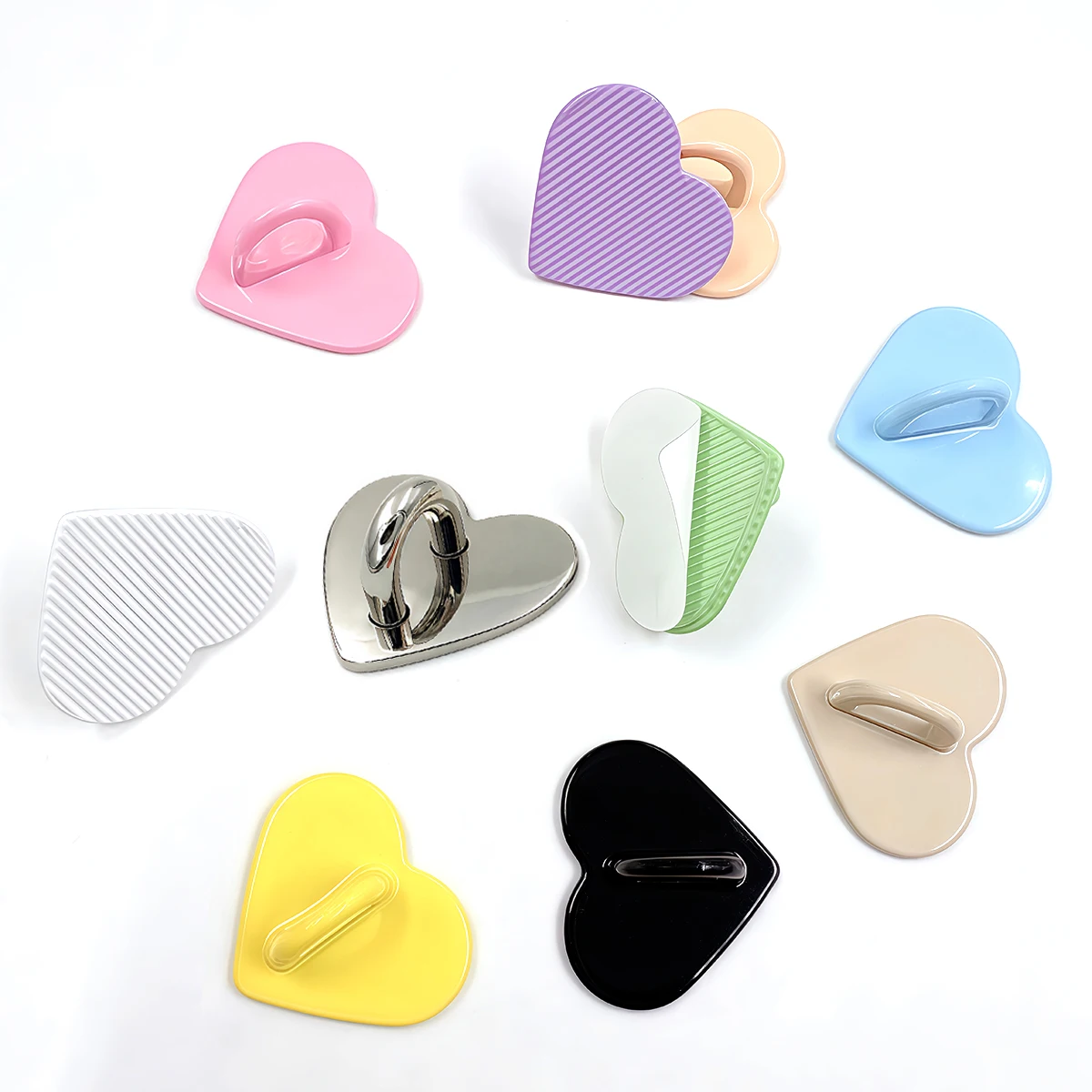 

3/5 шт. клейкий металлический держатель для телефона, кольцо на палец, подставка, крючок, пряжка в форме сердца для чехла для мобильного телефона, аксессуары, принадлежности