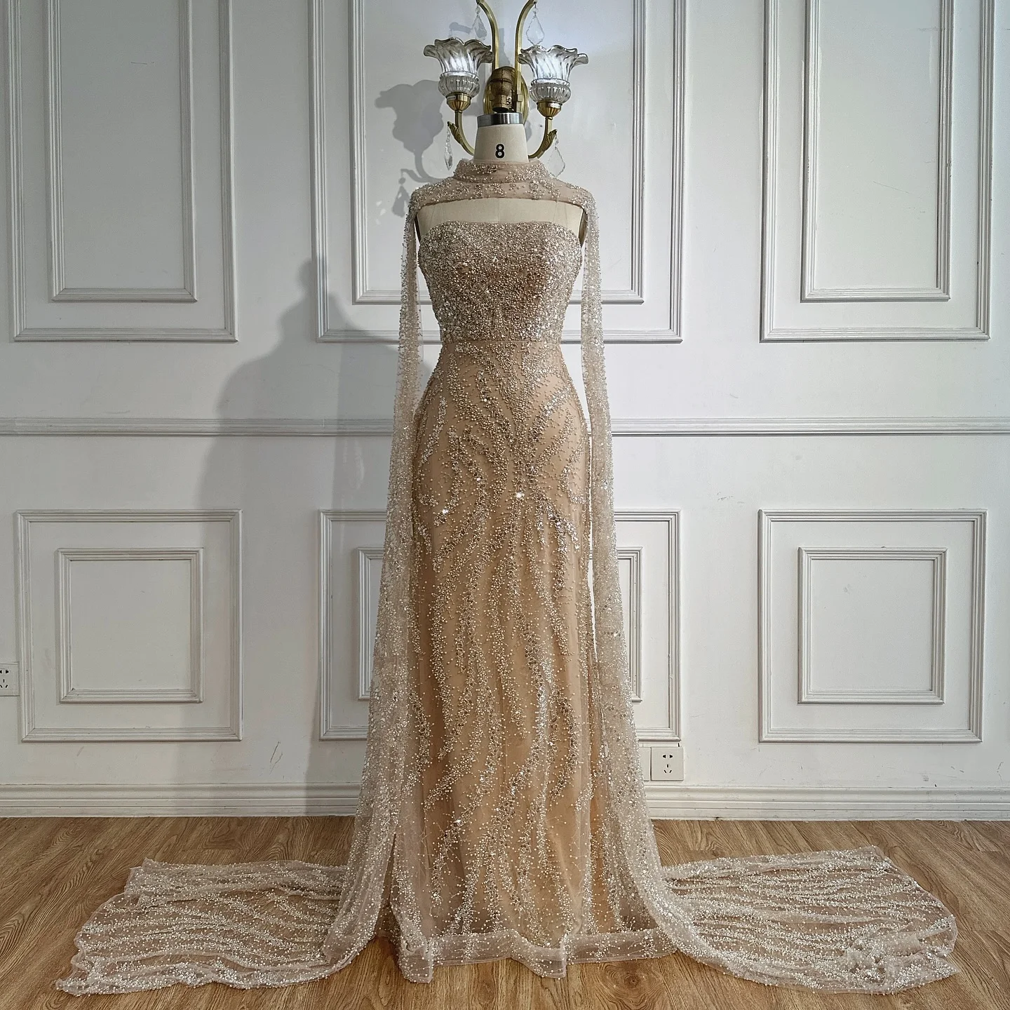 Nude Strapless Mermaid Evening Dress SERENE HILL Gown with Detachable Cape  Lace-Up Back for Formal Occasion GLA72824 Customized - AliExpress 320