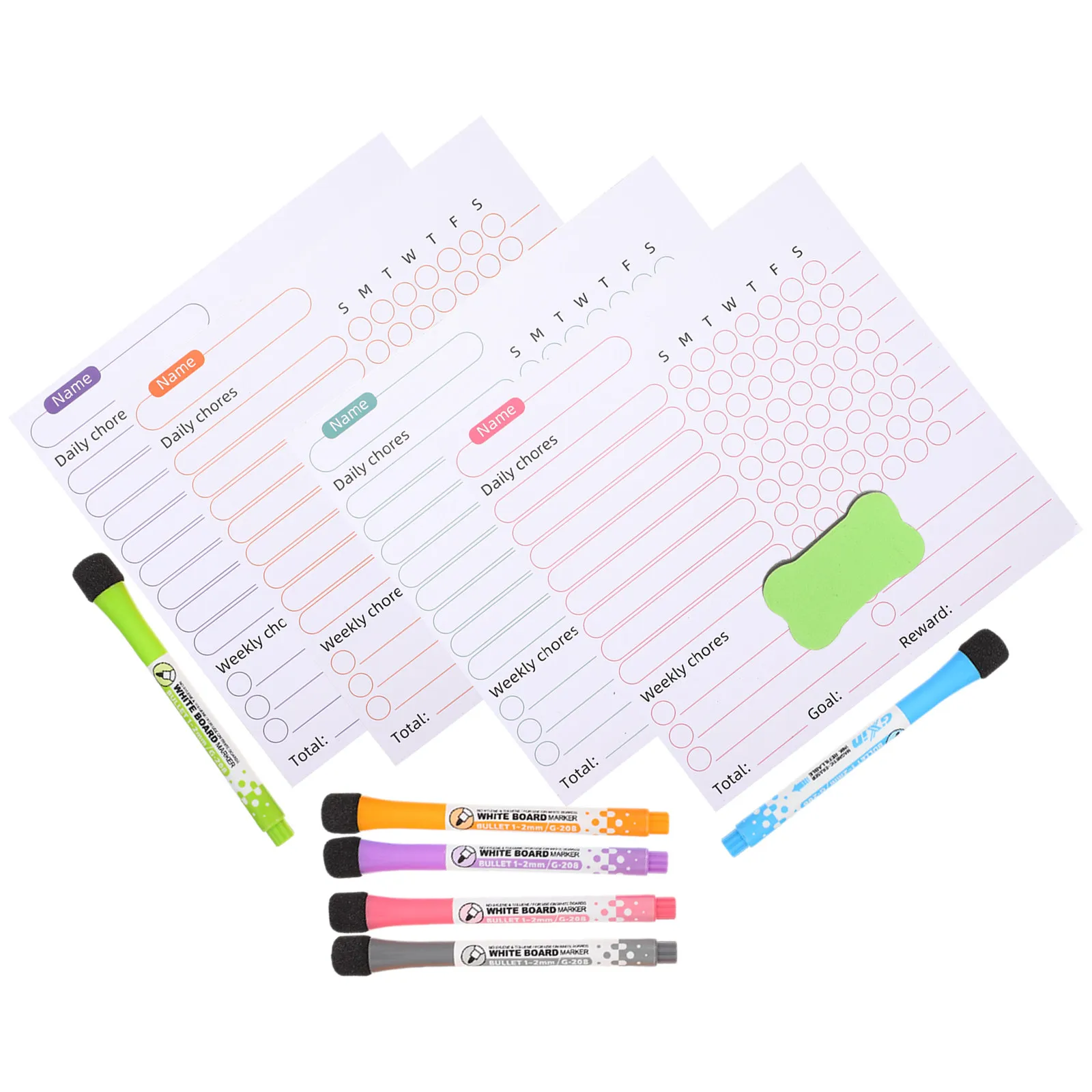 

1Set Magnetic Plan Board Sticker Erasable Reusable Schedule Chart for Refrigerator Desktop School Office Magnetic Chore Chart