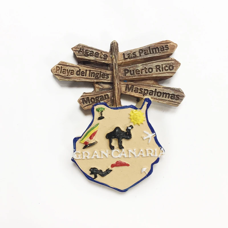 

3D Resin Fridge Magnet - Gran Canaria, Spain - Detailed Map with Scenic Elements - Perfect Home Decor