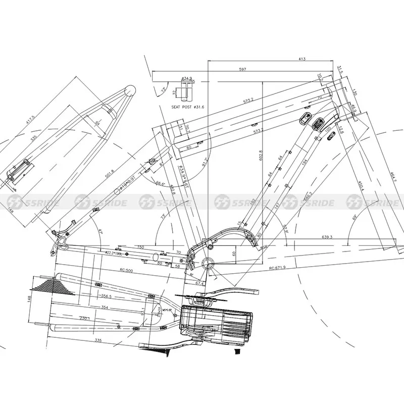 Titanium E-Bike Frame with Mid Drive Motor, Electric MTB Fat Tire Cycling Parts, Bafang M820