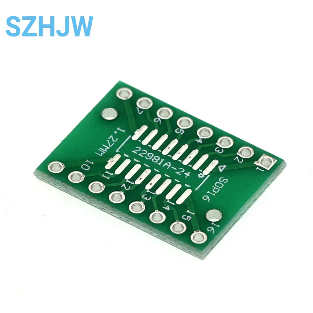 Placa adaptadora SOP16 SSOP16 de 10 100 a DIP16 de 0,65/1,27mm a 2,54mm de paso SMD a doble ROTURA DE PCB en línea