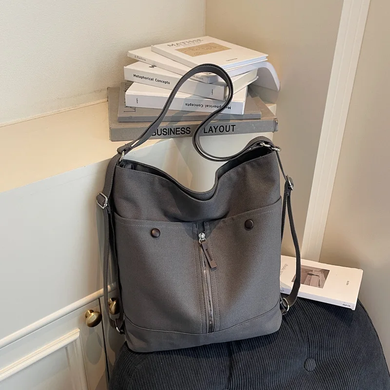 قماش الموضة؛ حقيبة ظهر isure متعددة الجيوب حقيبة كتف كاجوال للركاب حقيبة دلو عصرية مريحة ومتعددة الاستخدامات #1