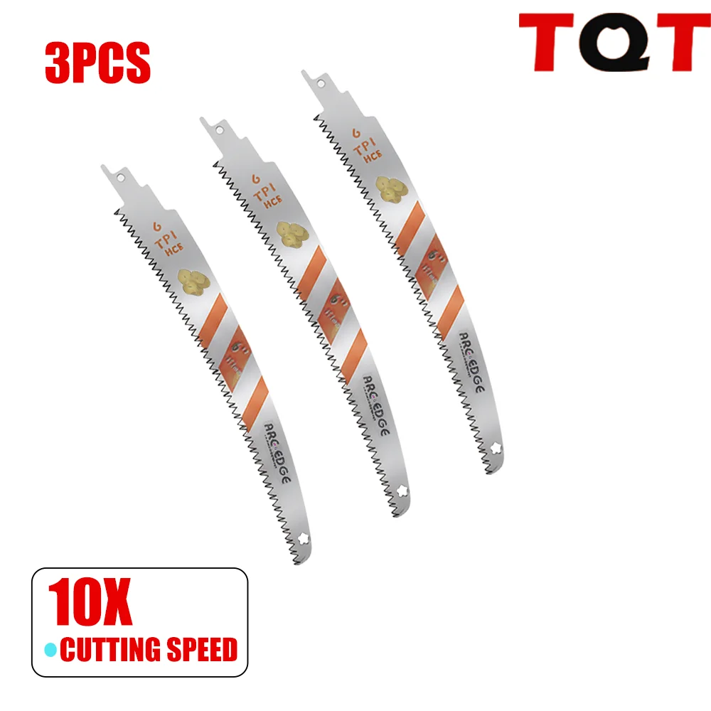 3 Stuks Japanse Reciprozaagbladen 6-10-12-15Inch 6Tpi Arc Rand Hout snoeizaagbladen Voor Boom Trimmen Hout Snijden