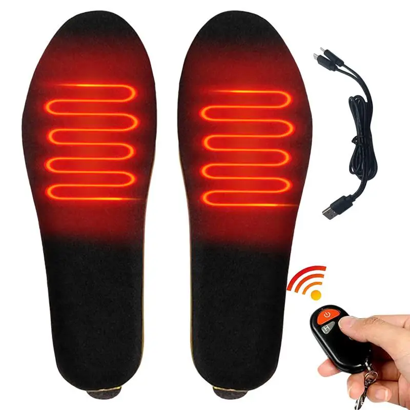 

2000mAh Battery Rechargeable Heating Insole Foot Warmers with Remote Control 3 Temp Control Foot Warmer Insoles for Men Women