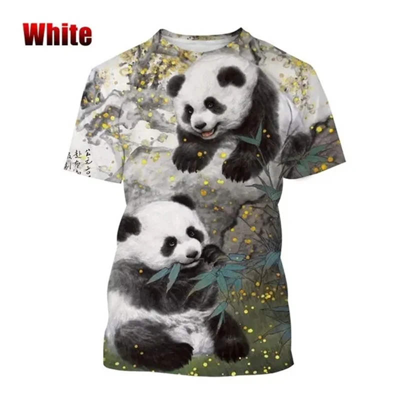 Hot Cute Panda 3D Printing Graphs T Shirt Popular Animal Casual O Neck Short Sleeve Top Fashion Summer Men Women Kid Tee Shirts