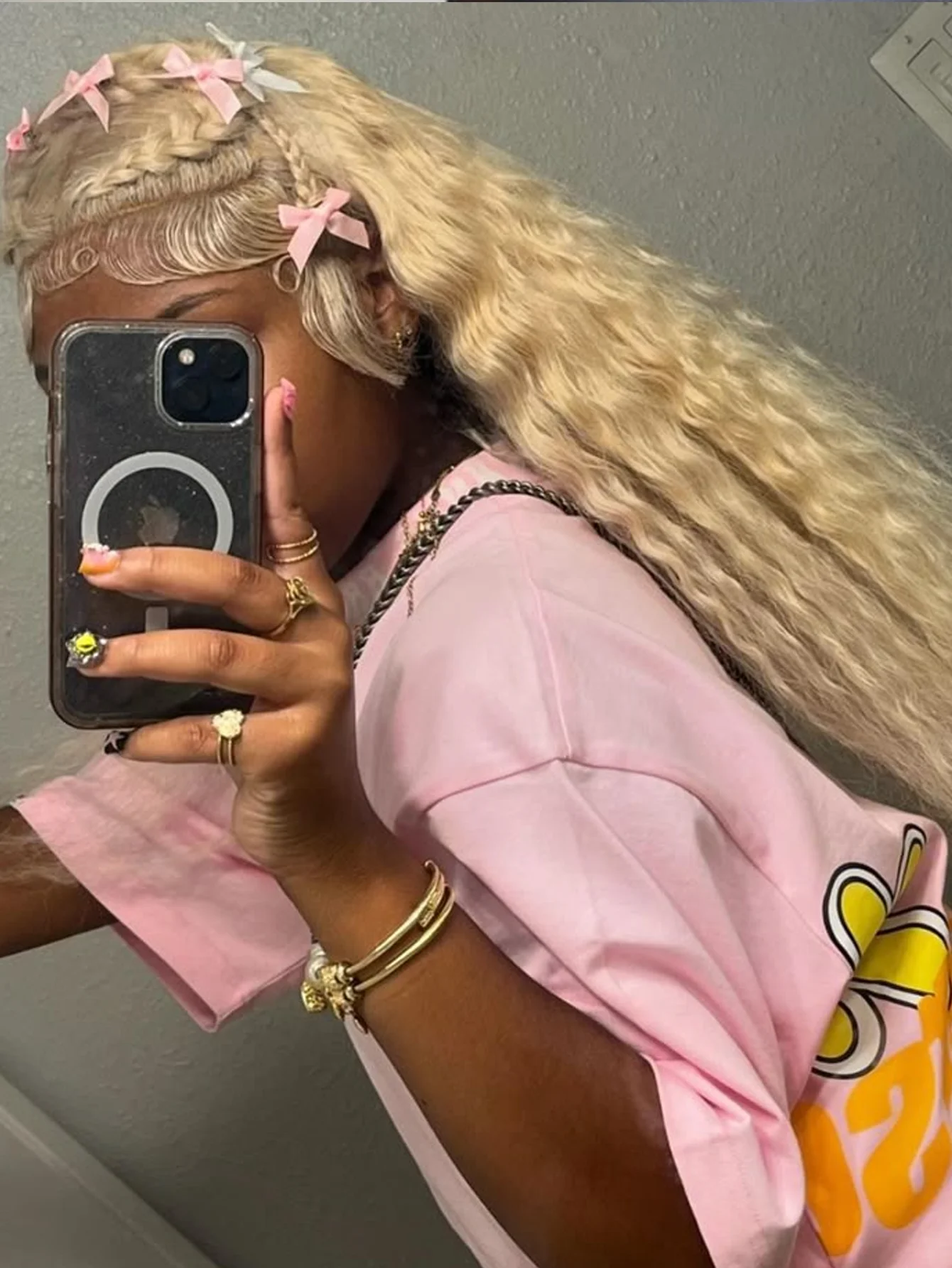 密度200、34インチ、ディープウェーブ、613ハニーブロンド、13x4レースフロント人毛ウィッグ、ディープウェーブレースフロントカーリーウェーブウィッグ（女性用）