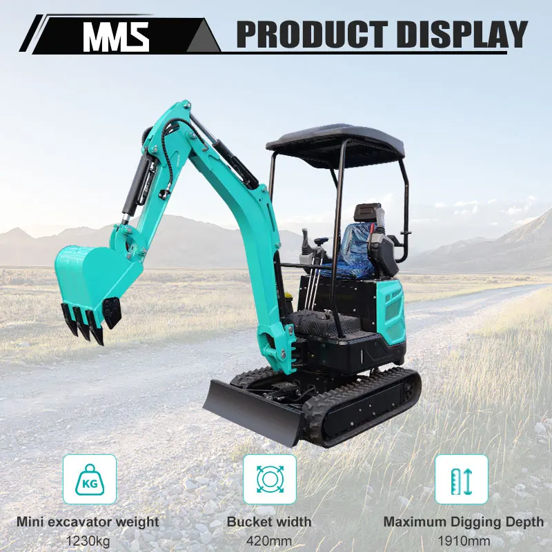 USA Stock MS18 Minibagger 1,8 Tonnen Raupenbagger Hydraulische Pilotsteuerung Schwenkausleger GASbagger Tür zu Tür Versand