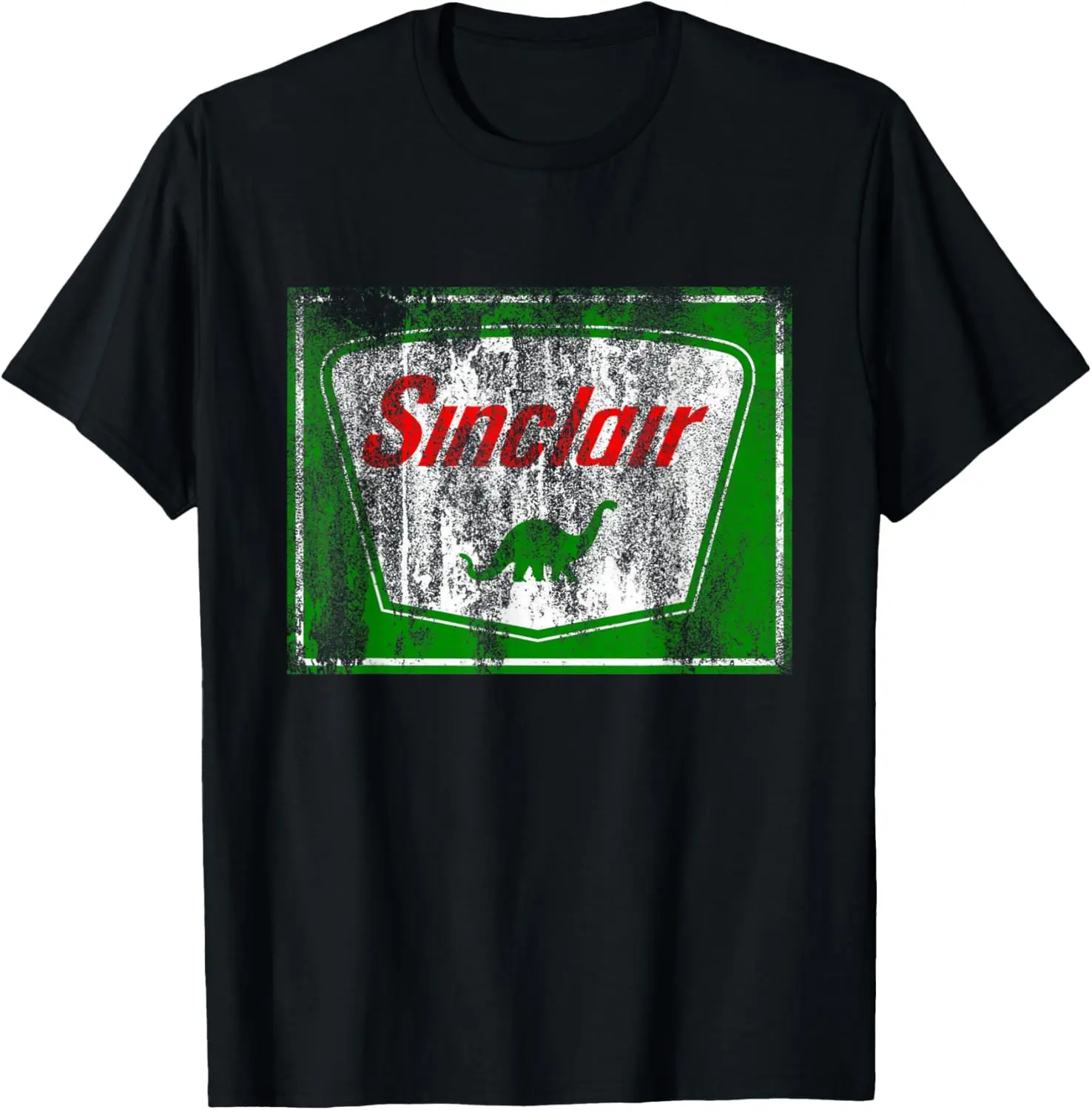 Sinclair Dinosaur Vintage Retro Graphic Tee Soft Cotton T-Shirt for Men Women Casual Sports