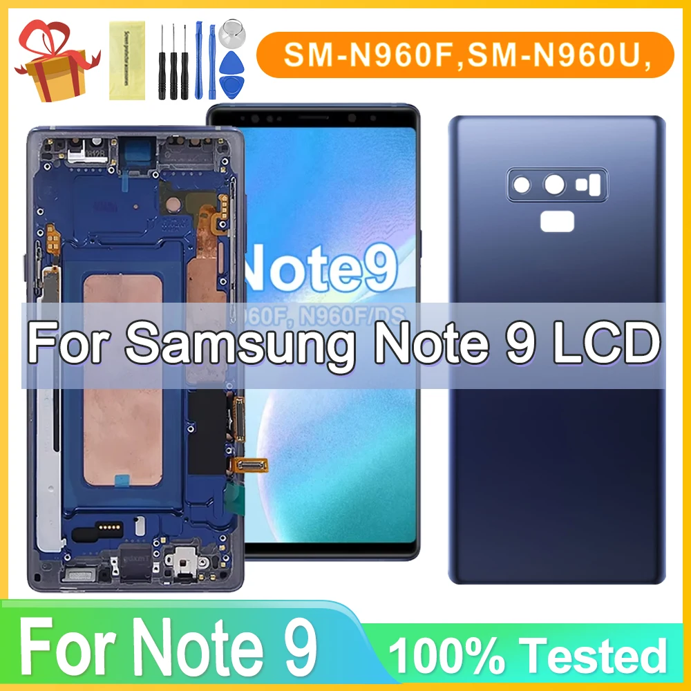 100% Test For Samsung Note9 LCD Display Touch Screen Digitizer Assembly For Samsung Note 9 N960F N960U N9600 LCD Frame