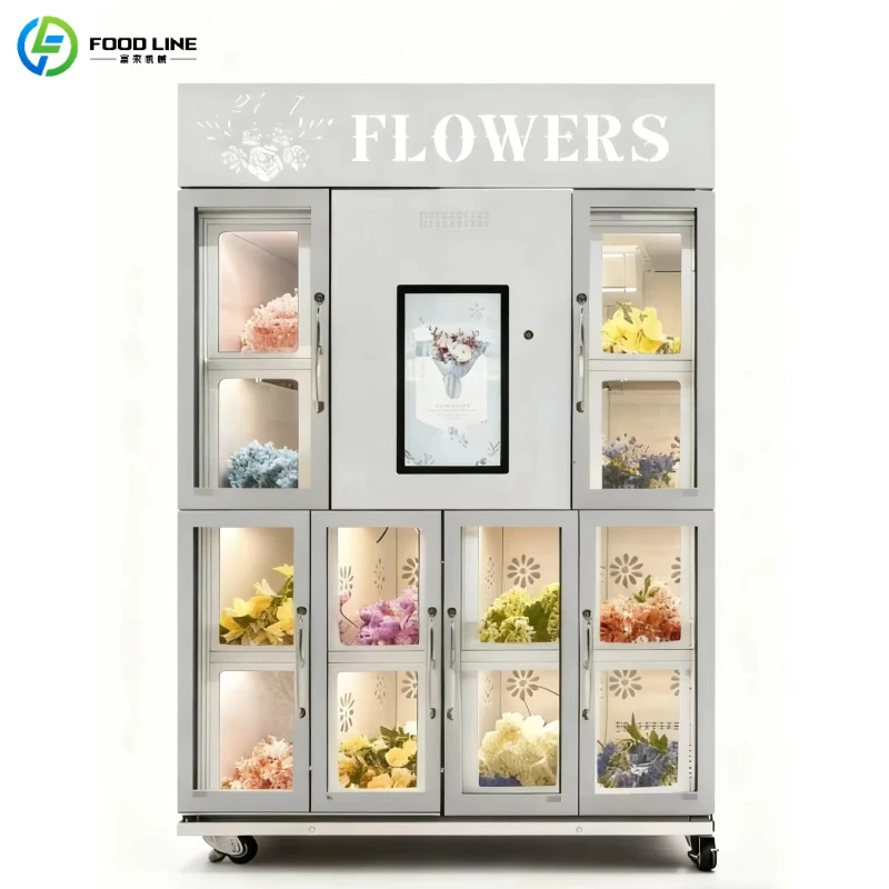 Customized Lower Vending Machine Bouquet Package Design Floral Vending Machine Romantic Fresh Flower Vending Device
