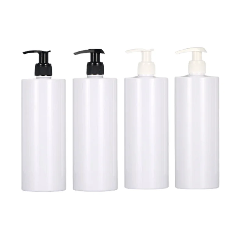 

10pcs Shower Gel Bottle Empty Plastic White Flat Shoulder PET 300ml 500ml Cosmetic Packaging Refillable Lotion Pump Bottles