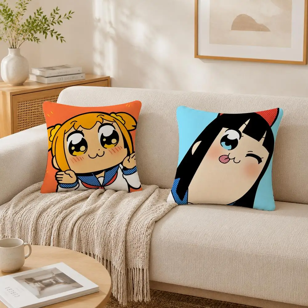 Anime Pop Team E-Epic Cushion Cover Plush Decorative Pillow Case With Hidden Zipper Fashion Room Decor For Home