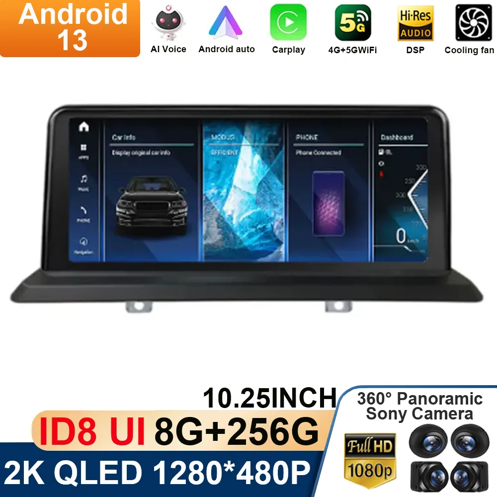 

10.25" Android 13 For BMW E81 E82 E87 E88 CCC CIC 8 Core IPS Car Stereo System GPS Navigation Screen WIFI Multimedia Carplay