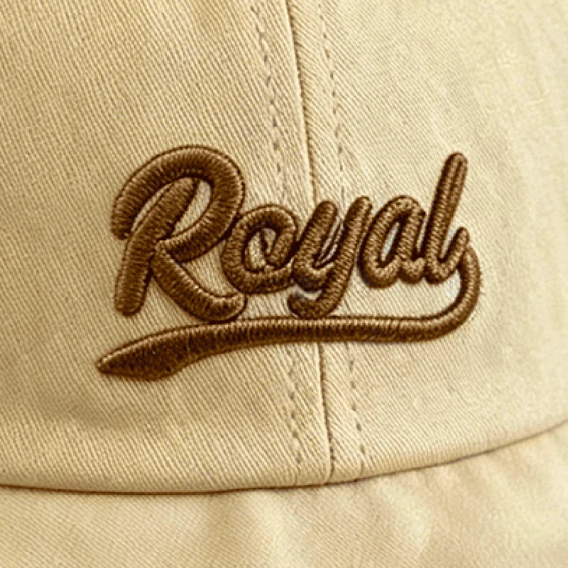 Children's Royal retro lettering embroidered soft-brimmed baseball cap,with an American workwear style,suitable for baby-wearing - view 5