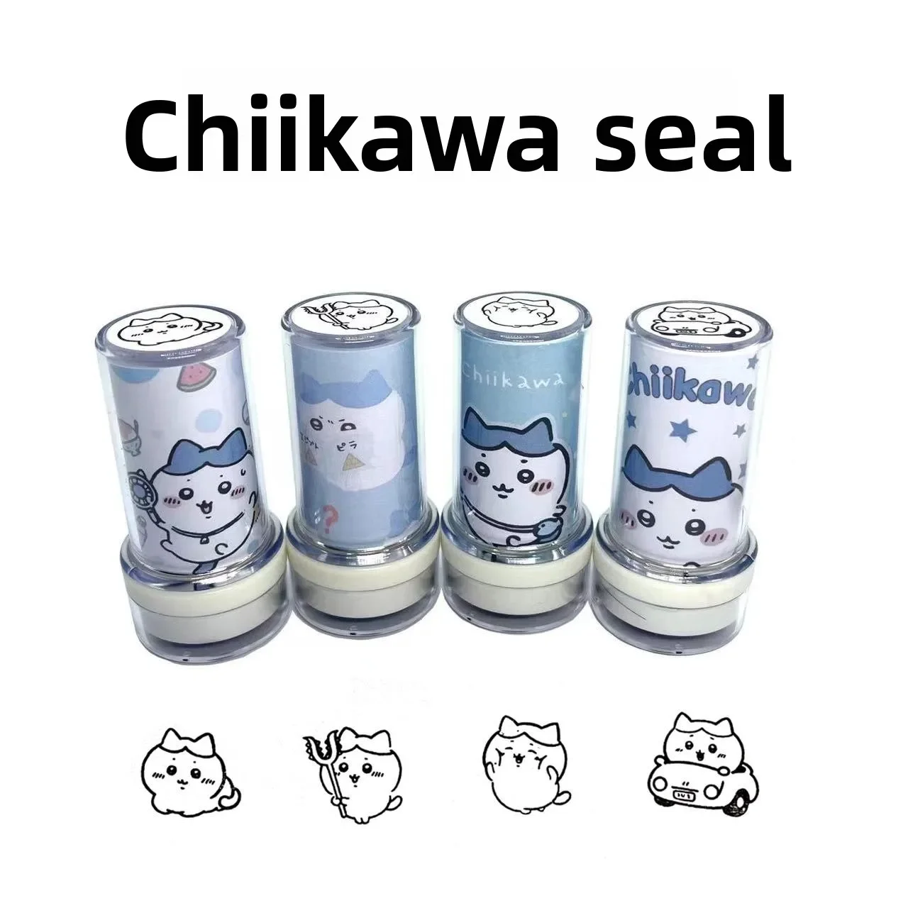 Kawaii Chiikawa Usagi Hachiware Cartoon Stamp Funny Hand Gesture Expression Self Inking School Office Supply Gift Kids - view 2