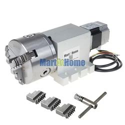 CRA284 Waterproof CNC Rotary Axis Indexer 4th A Axis with Harmonic Gearbox Ratio 50:1 for Desktop CNC Router Engraving