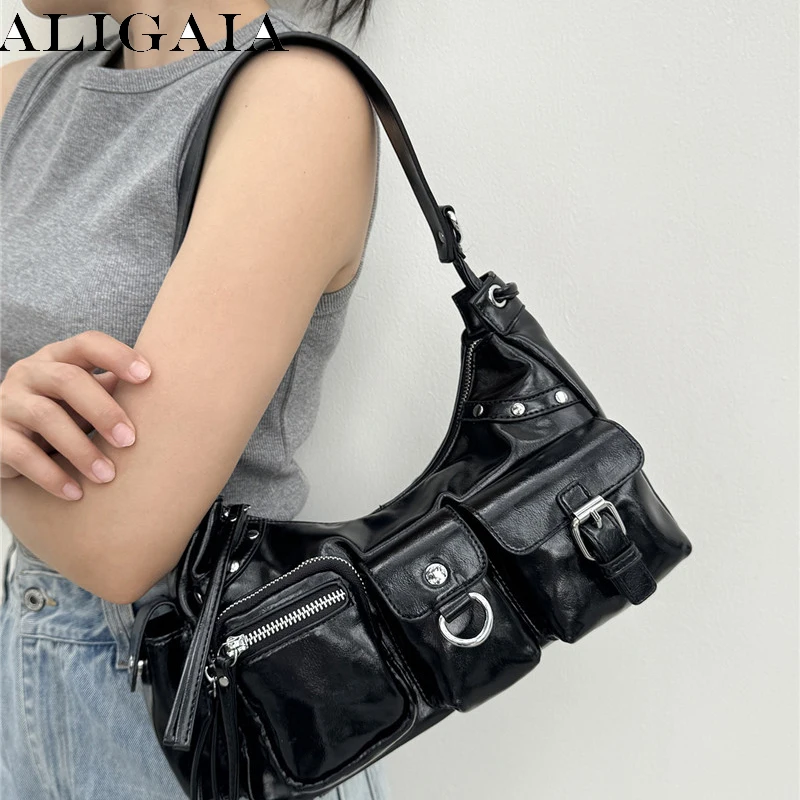 Aligaia Luxury Underarm Bag Crossbody Bag for Women Shoulder Bags Purse LadY Purse High Quality PU Multi Pockets Crossbody Bag