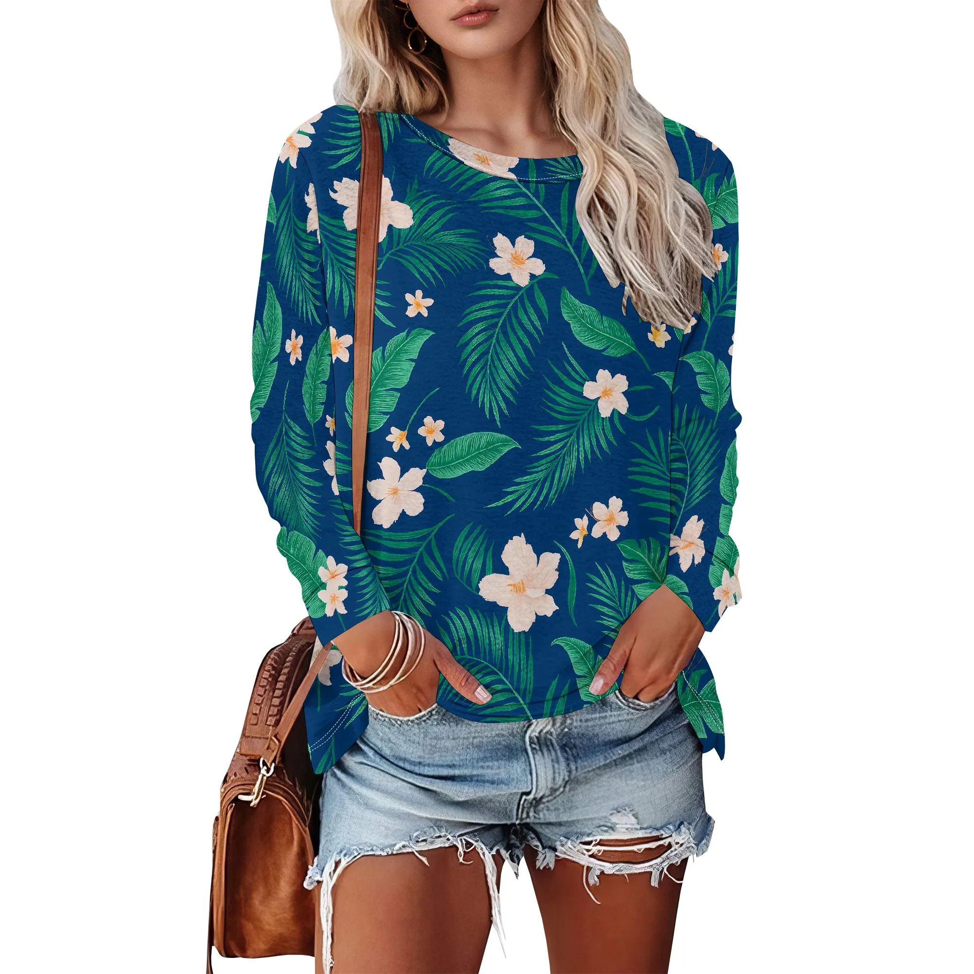 Long Sleeve Shirts for Women Fall Tops Dressy Casual Print Blouses Tunic Tops for Leggings