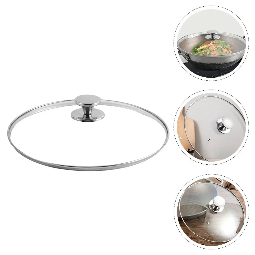 1Pcs Tempered Glass Pot Cover Heat-Resistant Multi-Functional Visible Cooking Lid Household Food Protective Pan Cover Kitchen