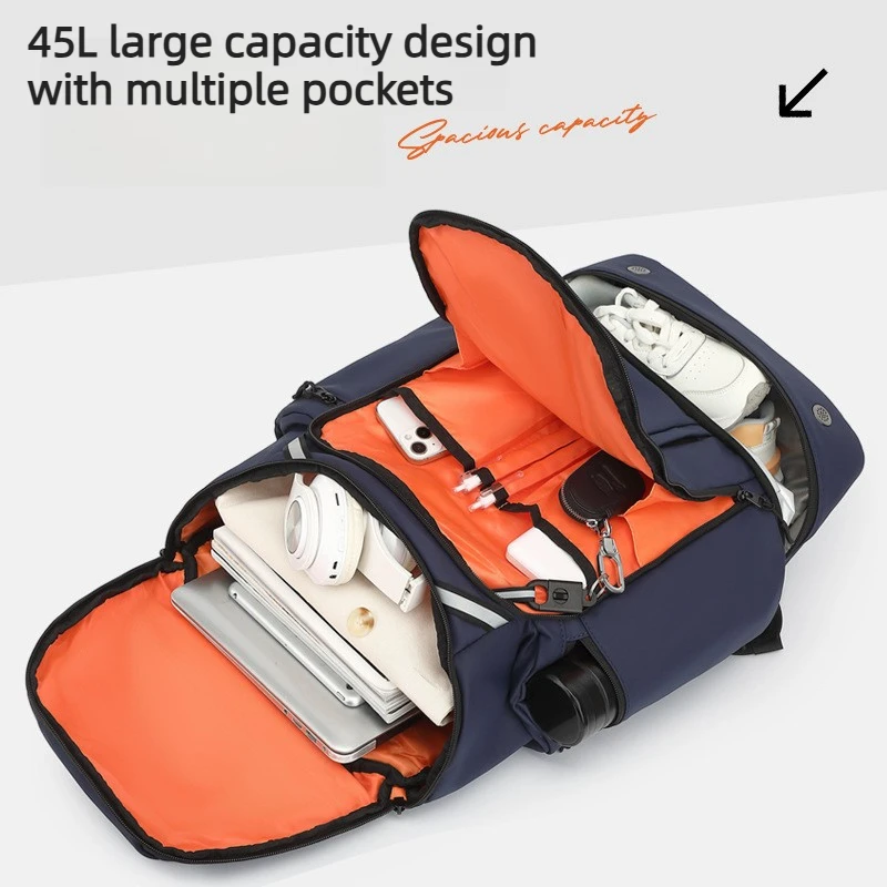 Men travel backpack large capacity trekking Backpack Business 16 Inch Laptop Backpack 45L Hiking fashion Backpack With shoe bag