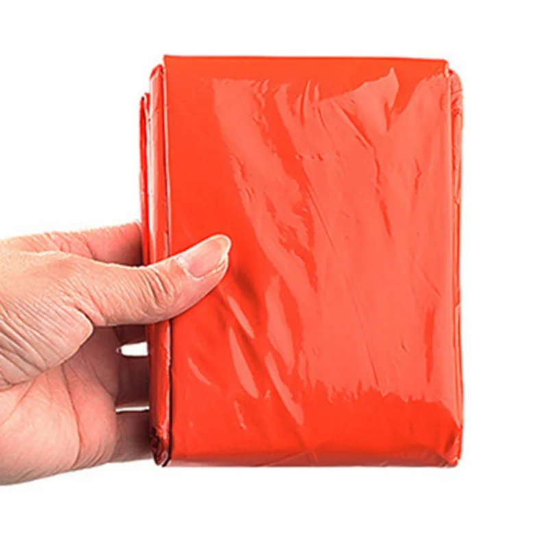 Disposable Aluminum Film Emergency Poncho for Outdoor Camping Cold Insulation Water Proof Raincoat Portable Survival Tool